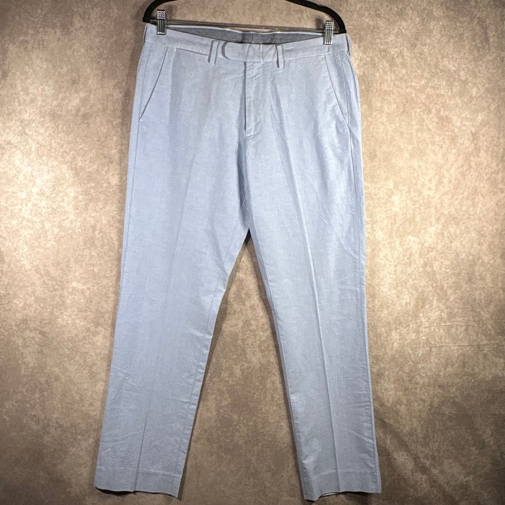 J.Crew Dress Pants Mens 31x30 Blue Bowery Slim Fit Oxford‎ Cotton Chinos Preppy